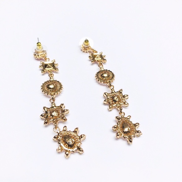 Classy blue dangling rhinestone earrings - Picture 10 of 11